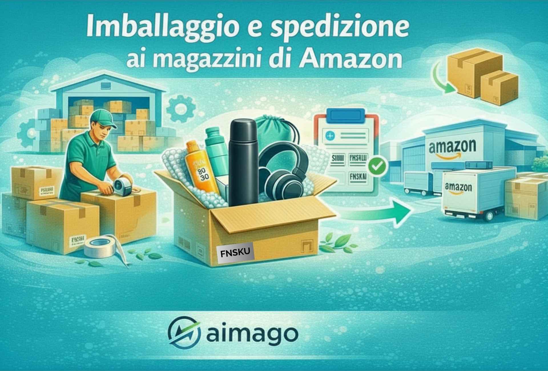 Imballaggio pacchi per amazon con aimago 1