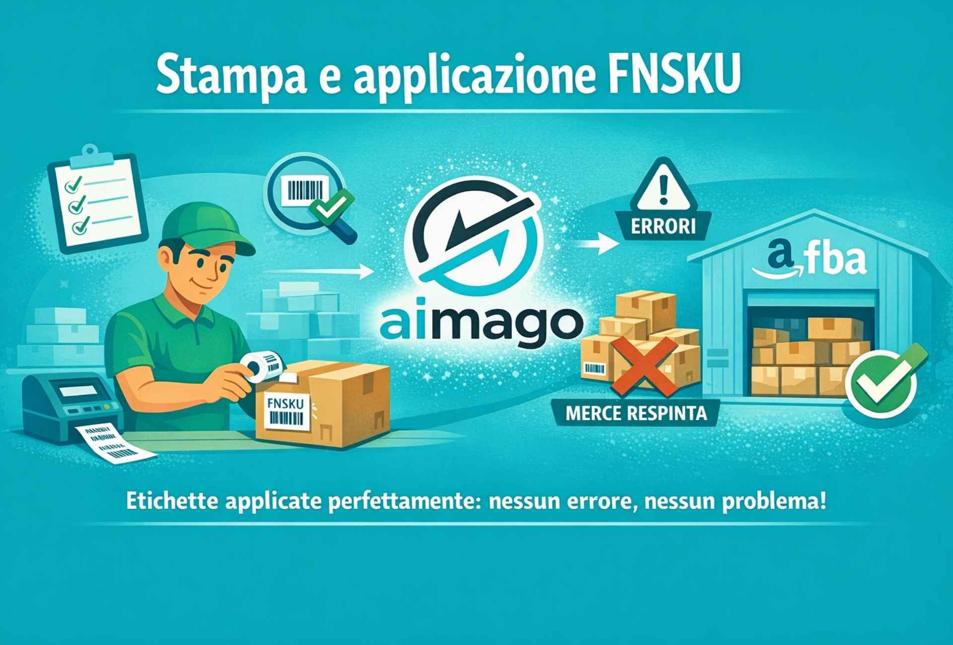 Stampa FNSKU con Aimago per Amazon